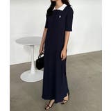 ネイビー | ＜Ｕ．Ｓ．Ｐ＞ポロ衿リブワンピース | RANAN