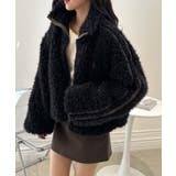 ブラック | ＜Ｕ．Ｓ．Ｐ＞刺繍ボアブルゾン | RANAN