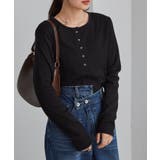 ブラック | ヘンリーネックワッフルロンＴ | RANAN