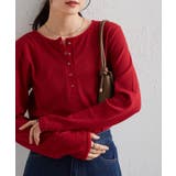 レッド | ヘンリーネックワッフルロンＴ | RANAN