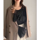 ブラック | フレアーチュール袖スラブシアーＴ | RANAN