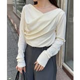 アイボリー | ドレープオフショルリブロンＴ | RANAN