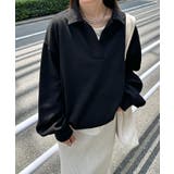 ブラック | 襟付きオーバーサイズスウェット | RANAN