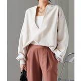 深Ｖネックロゴ刺繍スウェット | RANAN | 詳細画像12 