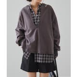 深Ｖネックロゴ刺繍スウェット | RANAN | 詳細画像15 