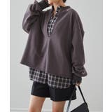 深Ｖネックロゴ刺繍スウェット | RANAN | 詳細画像16 