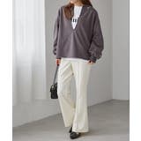 深Ｖネックロゴ刺繍スウェット | RANAN | 詳細画像18 