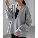 深Ｖネックロゴ刺繍スウェット | RANAN | 詳細画像5 