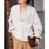 深Ｖネックロゴ刺繍スウェット | RANAN | 詳細画像9 