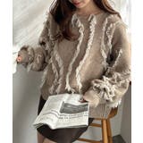 ベージュ | ニュアンスフリンジニット | RANAN