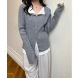 レイヤード配色ニットカーディガン | RANAN | 詳細画像2