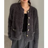 ゴールドボタンラメフェザーカーディガン | RANAN | 詳細画像13 