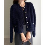 ゴールドボタンラメフェザーカーディガン | RANAN | 詳細画像21 