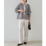 ゴールド調ボタンループ編みニットジャケット | RANAN | 詳細画像12 