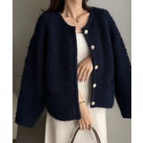 ゴールド調ボタンループ編みニットジャケット | RANAN | 詳細画像19 