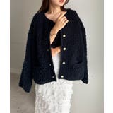 ゴールド調ボタンループ編みニットジャケット | RANAN | 詳細画像20 