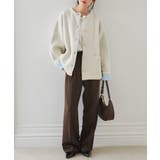 ゴールドボタン裏配色ニットカーディガン | RANAN | 詳細画像15 