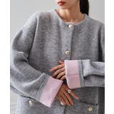 ゴールドボタン裏配色ニットカーディガン | RANAN | 詳細画像20 