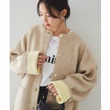 ゴールドボタン裏配色ニットカーディガン | RANAN | 詳細画像22 