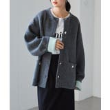 ゴールドボタン裏配色ニットカーディガン | RANAN | 詳細画像4 