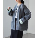 ゴールドボタン裏配色ニットカーディガン | RANAN | 詳細画像5 