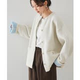 ゴールドボタン裏配色ニットカーディガン | RANAN | 詳細画像8 