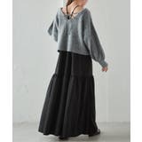 グレー/ブラック | シャギーニット×キャミワンピースセット | RANAN