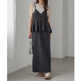 ブラック | デニムペプラムキャミワンピース | RANAN