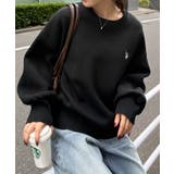 ブラック | ＜Ｕ．Ｓ．Ｐ＞刺繍スウェットライクニット | RANAN