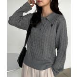 <U.S.P>刺繍長袖ケーブルポロニット | RANAN | 詳細画像10