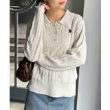 <U.S.P>刺繍長袖ケーブルポロニット | RANAN | 詳細画像15