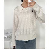 <U.S.P>刺繍長袖ケーブルポロニット | RANAN | 詳細画像16