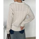 <U.S.P>刺繍長袖ケーブルポロニット | RANAN | 詳細画像18