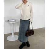 <U.S.P>刺繍長袖ケーブルポロニット | RANAN | 詳細画像19