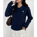 <U.S.P>刺繍長袖ケーブルポロニット | RANAN | 詳細画像22