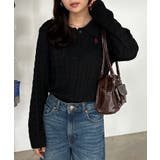 <U.S.P>刺繍長袖ケーブルポロニット | RANAN | 詳細画像4