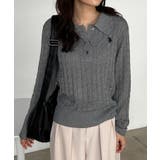 <U.S.P>刺繍長袖ケーブルポロニット | RANAN | 詳細画像9