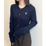 ネイビー | ＜Ｕ．Ｓ．Ｐ＞ゴールドボタン刺繍ケーブル | RANAN