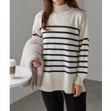 ハイネックワイドリブ使いカラーニットチュニック | RANAN | 詳細画像10 