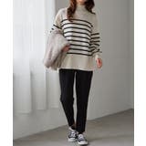 ハイネックワイドリブ使いカラーニットチュニック | RANAN | 詳細画像12 