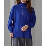 ハイネックワイドリブ使いカラーニットチュニック | RANAN | 詳細画像15 