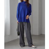 ハイネックワイドリブ使いカラーニットチュニック | RANAN | 詳細画像17 