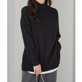 ハイネックワイドリブ使いカラーニットチュニック | RANAN | 詳細画像19 