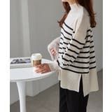 ハイネックワイドリブ使いカラーニットチュニック | RANAN | 詳細画像7 