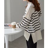 ハイネックワイドリブ使いカラーニットチュニック | RANAN | 詳細画像8 