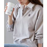 グレージュ | レイヤード襟付きスウェット | RANAN