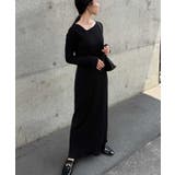 ブラック | アシメネックリブワンピース | RANAN