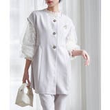 グレージュ | 【2点セット】ペプラムギャザーベストセットアップ | RANAN