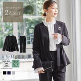 RANAN（ラナン） | ＜2点セット＞ノーカラーペプラムパンツスーツ