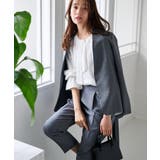 グレー/ノーカラー | ＜選べる衿＞２点セットベーシックスーツ | RANAN